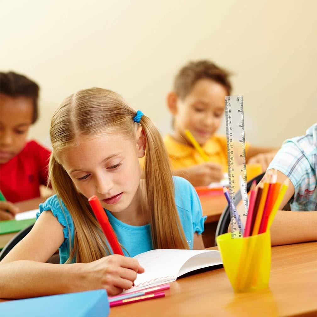 Regla Plástica Dura Viaky 30 cm Transparente 2 Paquete