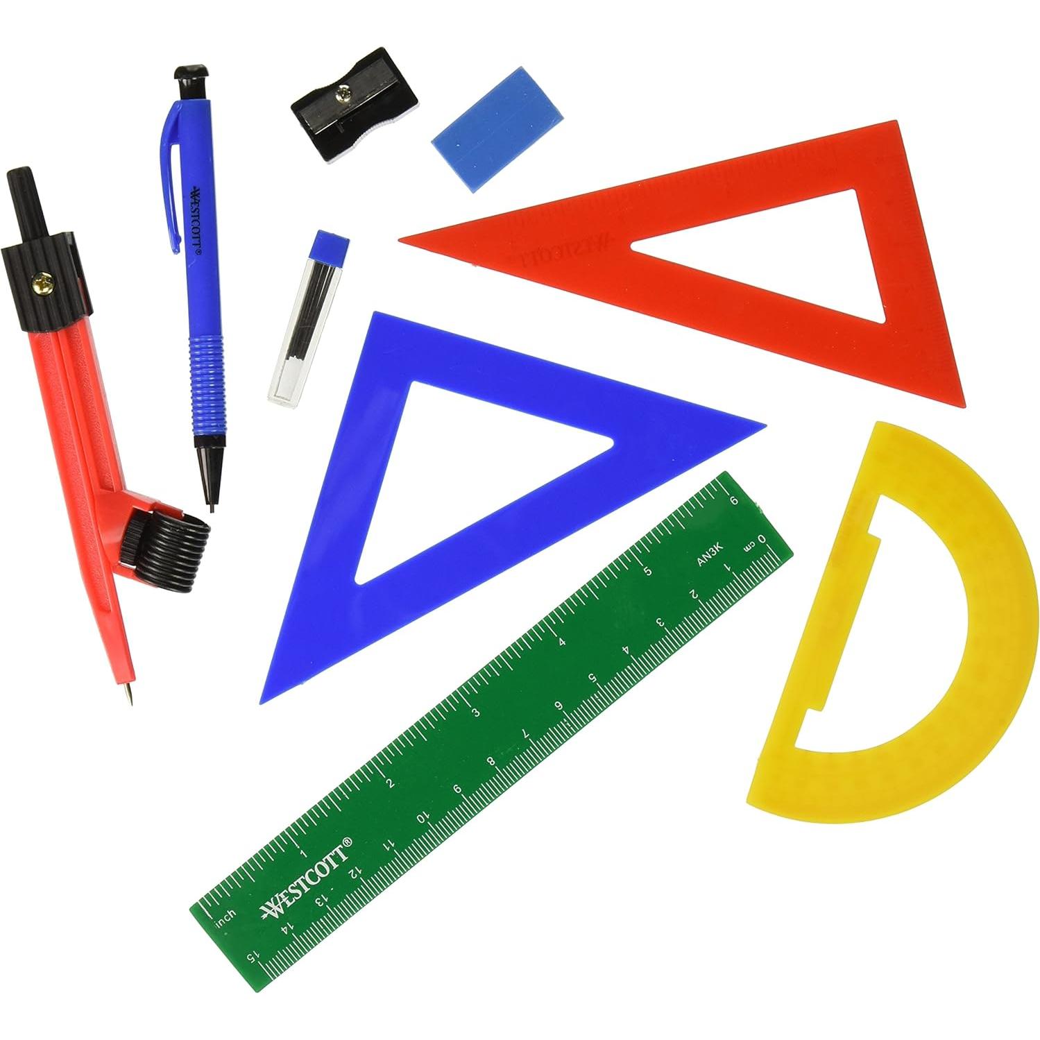 Kit de Herramientas Matemáticas 10 Piezas Westcott Plástico