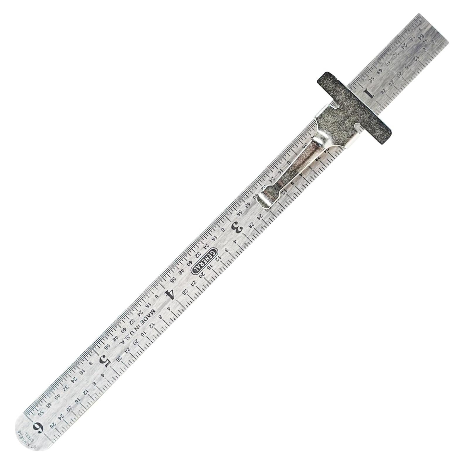General Tools 300/1 6-Inch Flex Precision Stainless Steel Ruler, Chrome