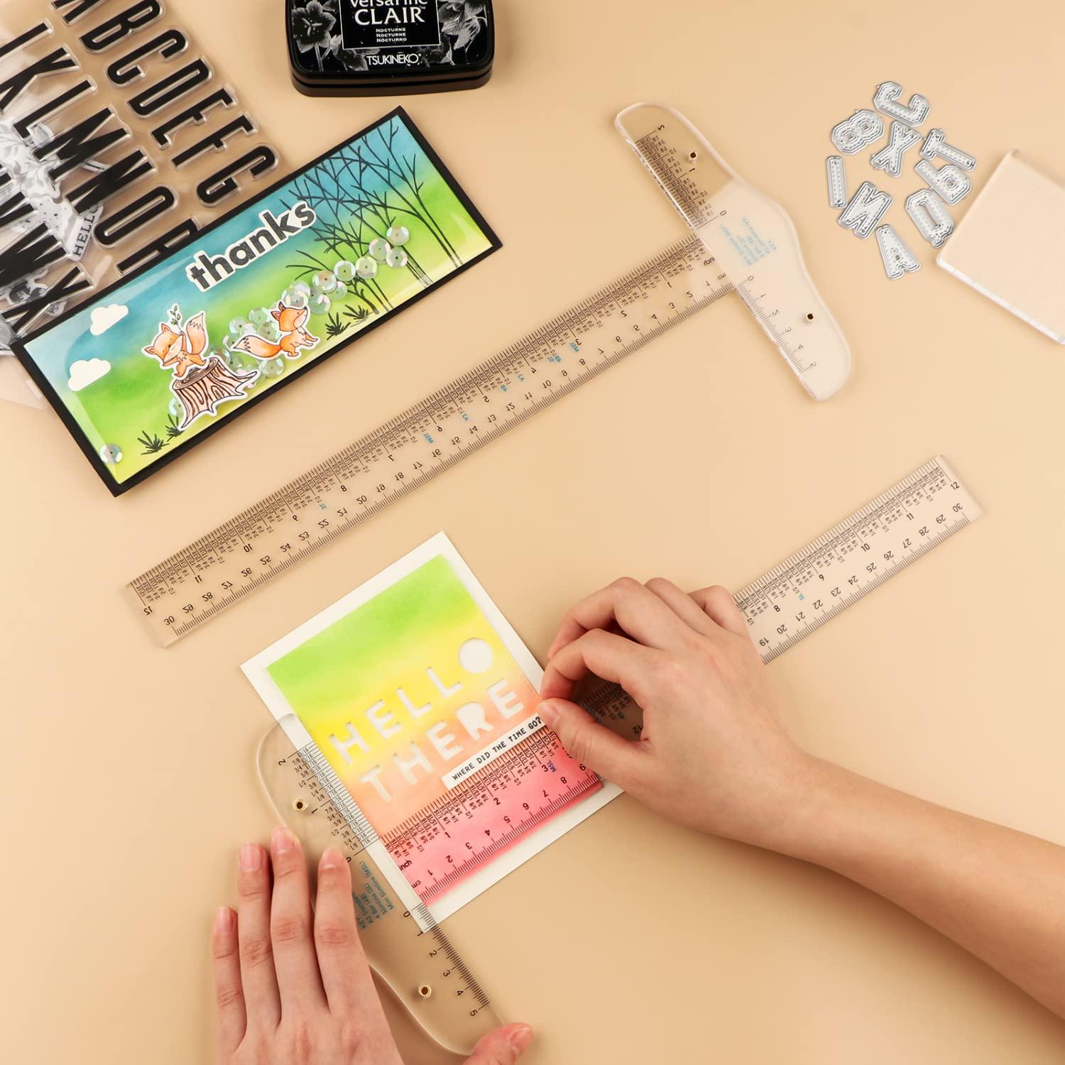 Regla T Acrílica Transparente 30cm BAOFALI para Manualidades