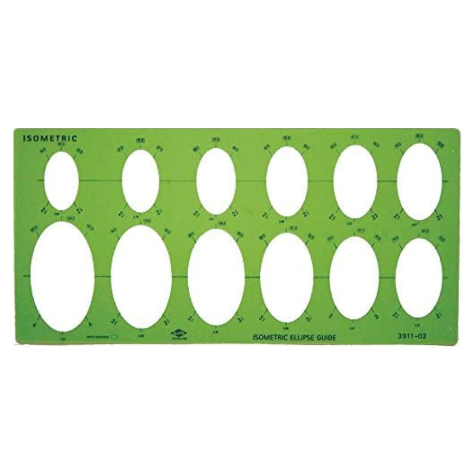 Plantilla de Dibujo Isométrica Grande ALVIN 3911-02 12 Elipses