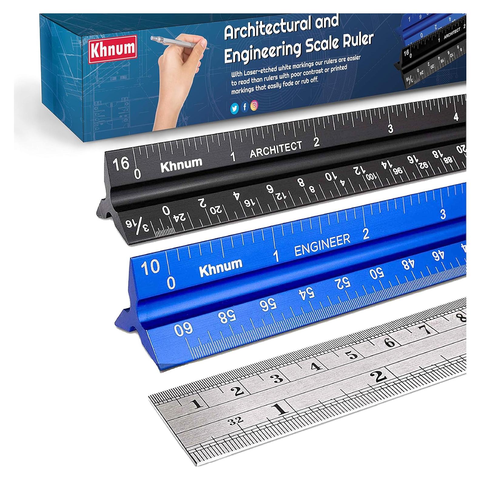 Juego de Reglas de Escala Arquitectónica Khnum 30 cm Aluminio