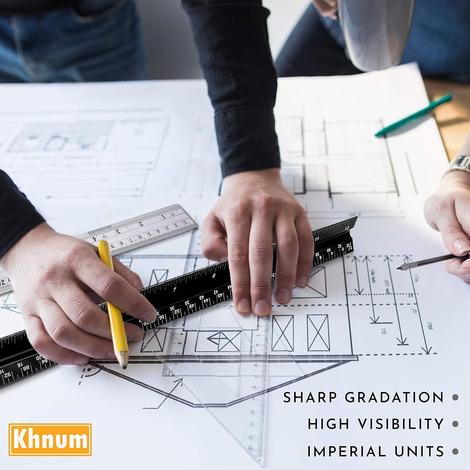 Juego de Reglas de Escala Arquitectónica Khnum 30 cm Aluminio