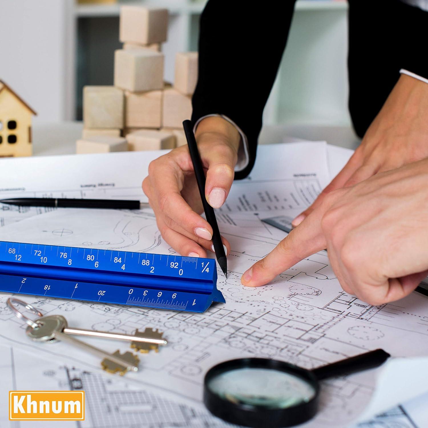 Juego de Reglas de Escala Arquitectónica Khnum 30 cm Aluminio