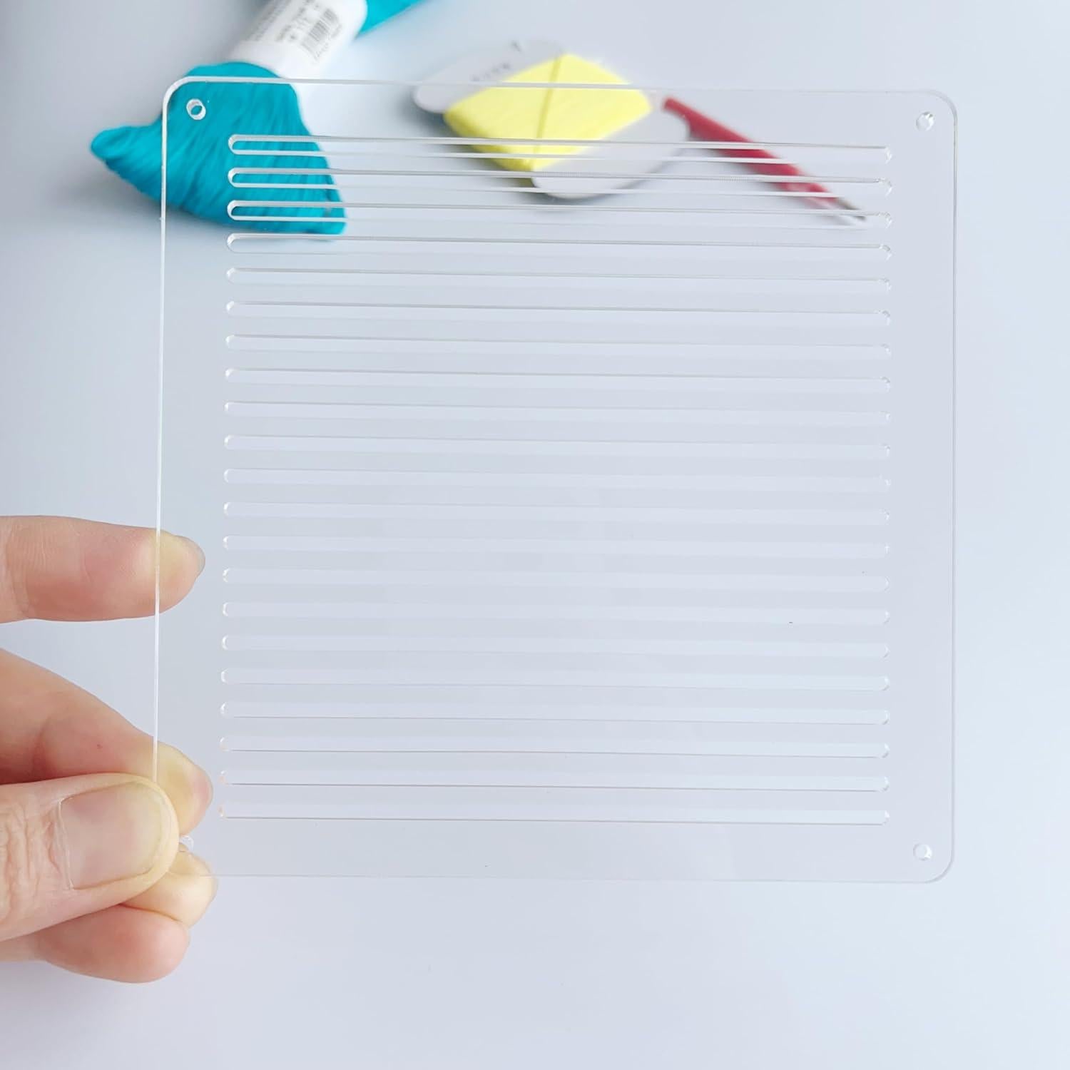 Plantilla Sashiko Acrílica Phocaea 12x12 cm 0.5 cm Línea Recta