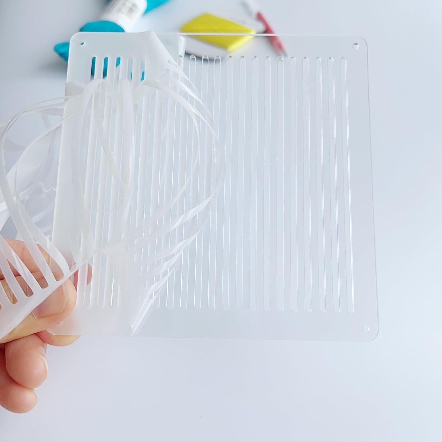 Plantilla Sashiko Acrílica Phocaea 12x12 cm 0.5 cm Línea Recta