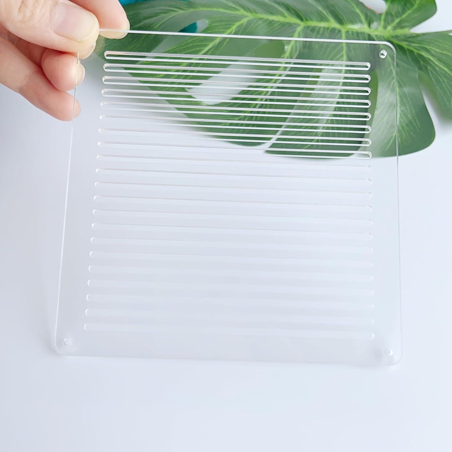 Plantilla Sashiko Acrílica Phocaea 12x12 cm 0.5 cm Línea Recta