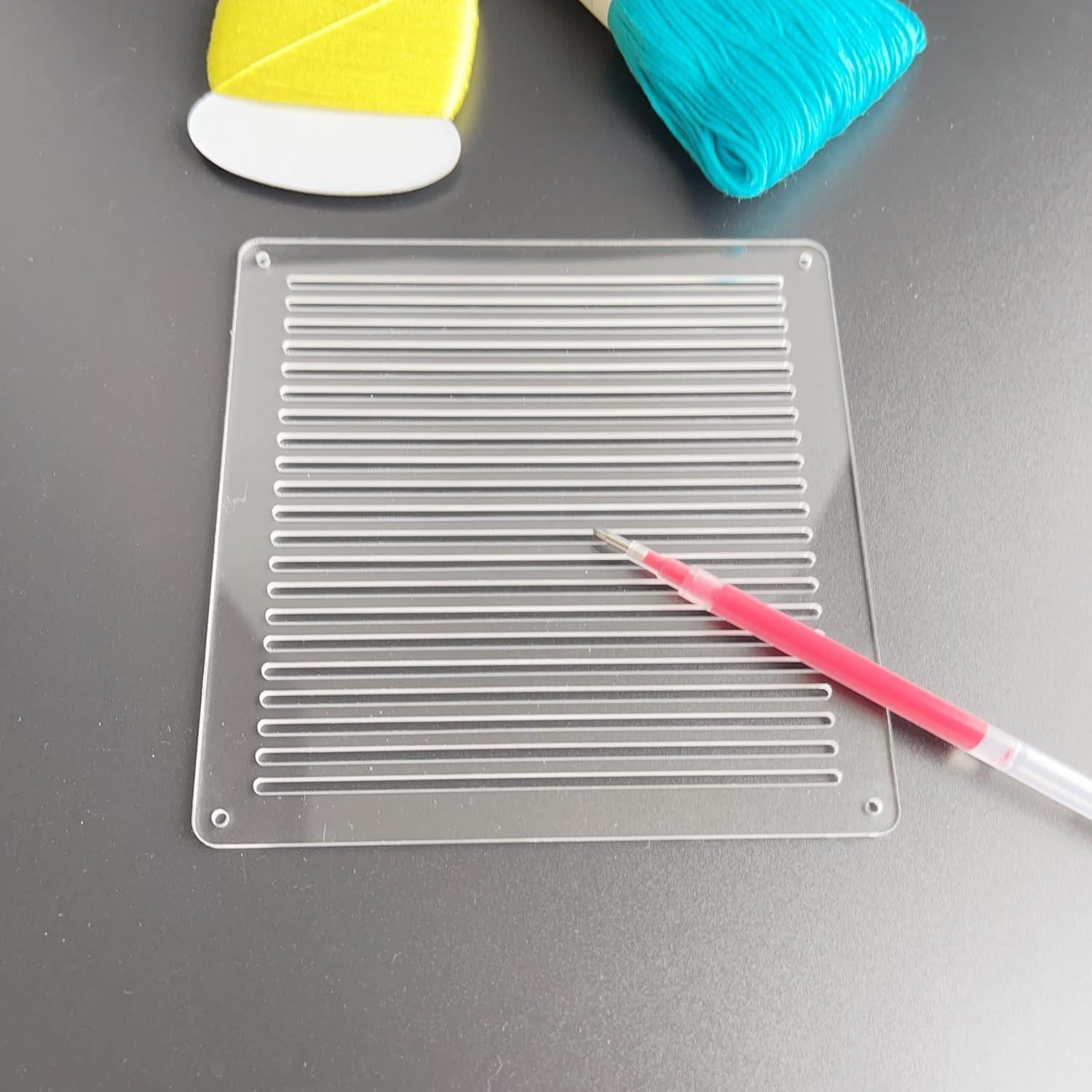 Plantilla Sashiko Acrílica Phocaea 12x12 cm 0.5 cm Línea Recta