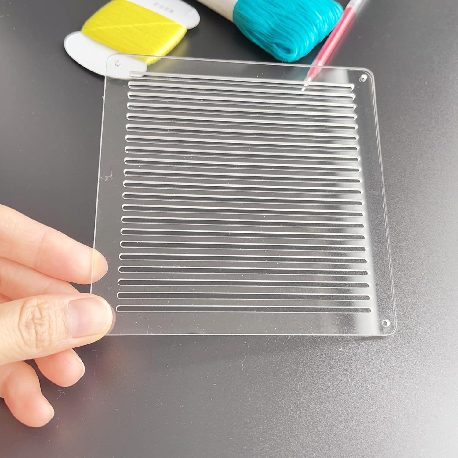 Plantilla Sashiko Acrílica Phocaea 12x12 cm 0.5 cm Línea Recta