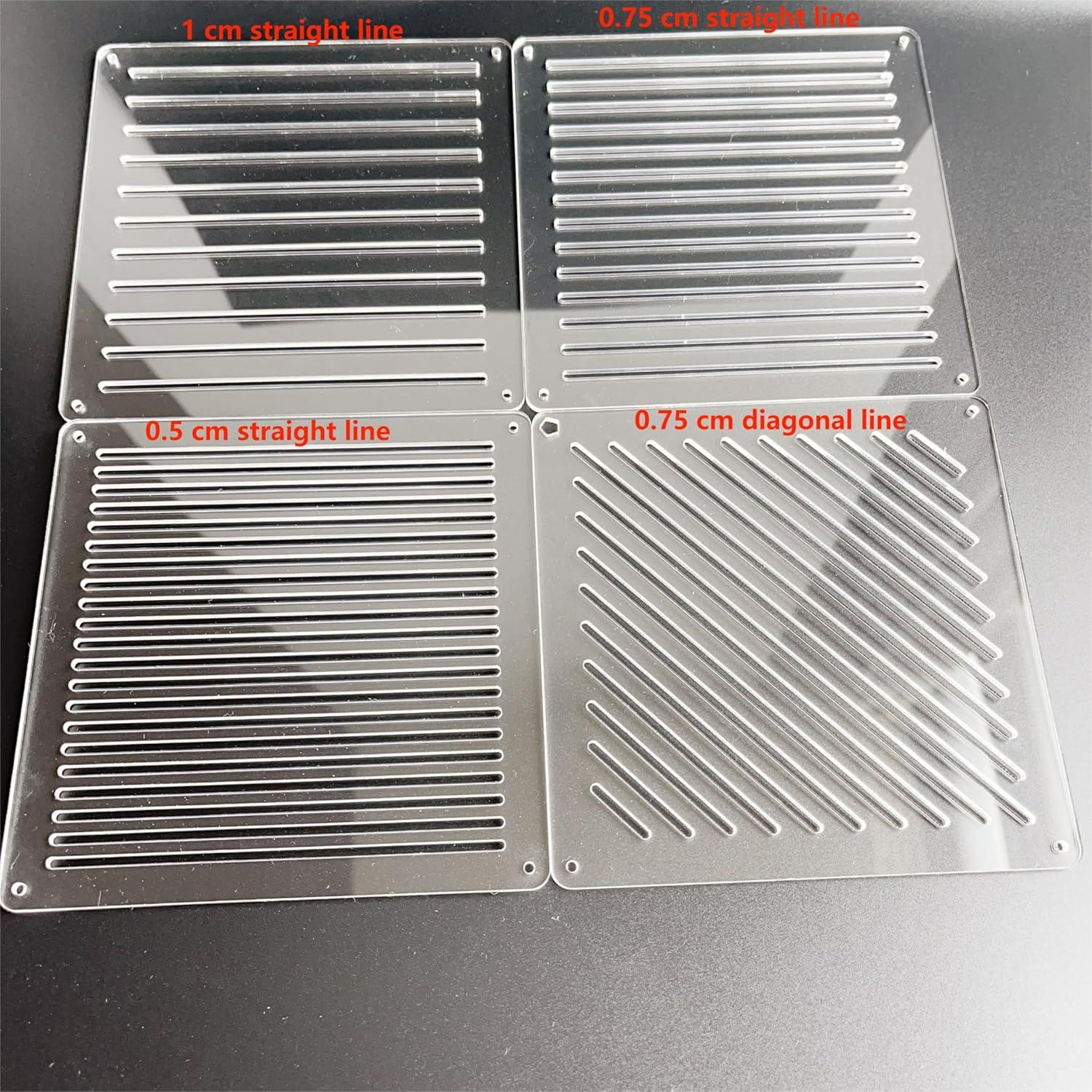 Plantilla Sashiko Acrílica Phocaea 12x12 cm 0.5 cm Línea Recta