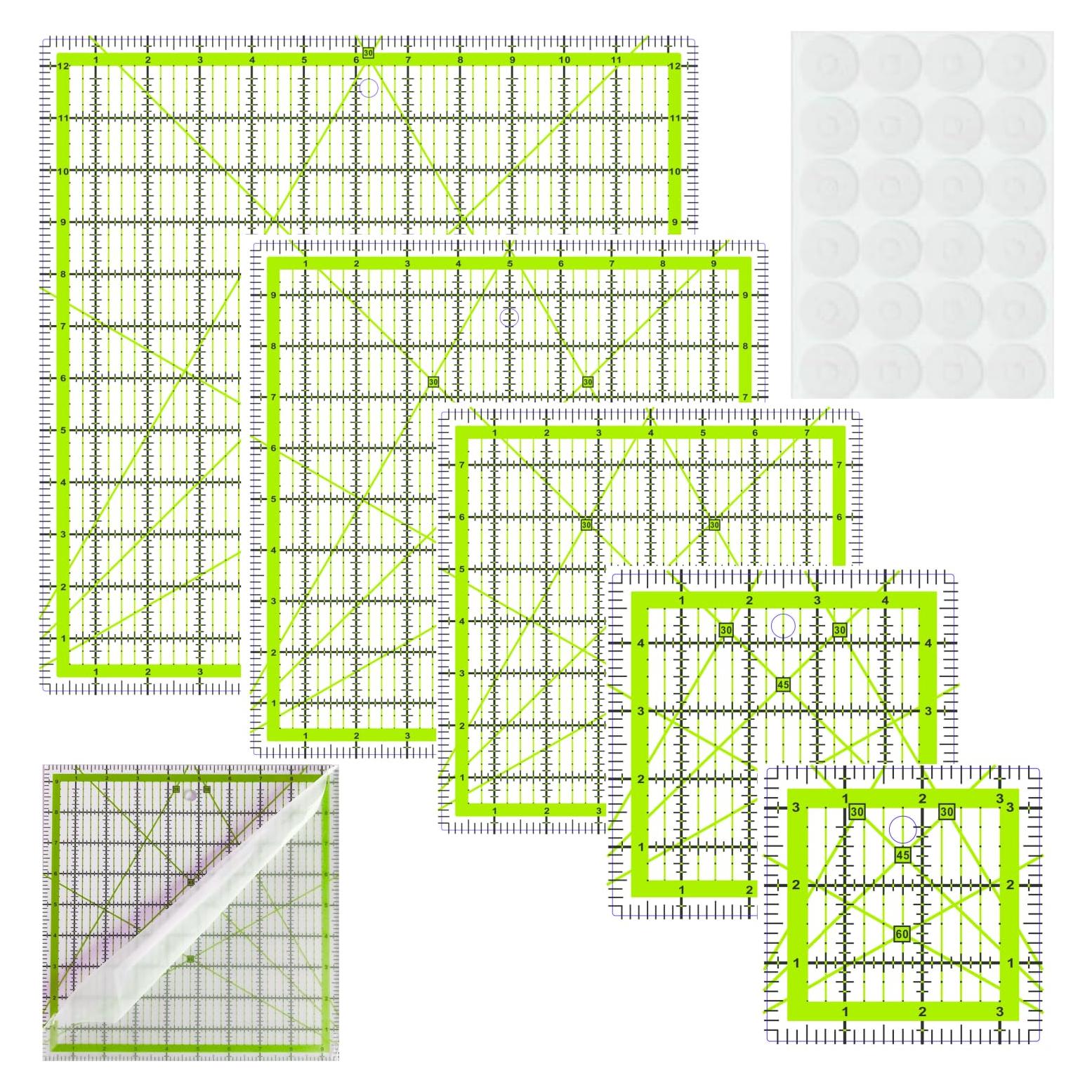 Juego de Reglas de Acolchado Acrílicas BUZHIFF - 5 Plantillas