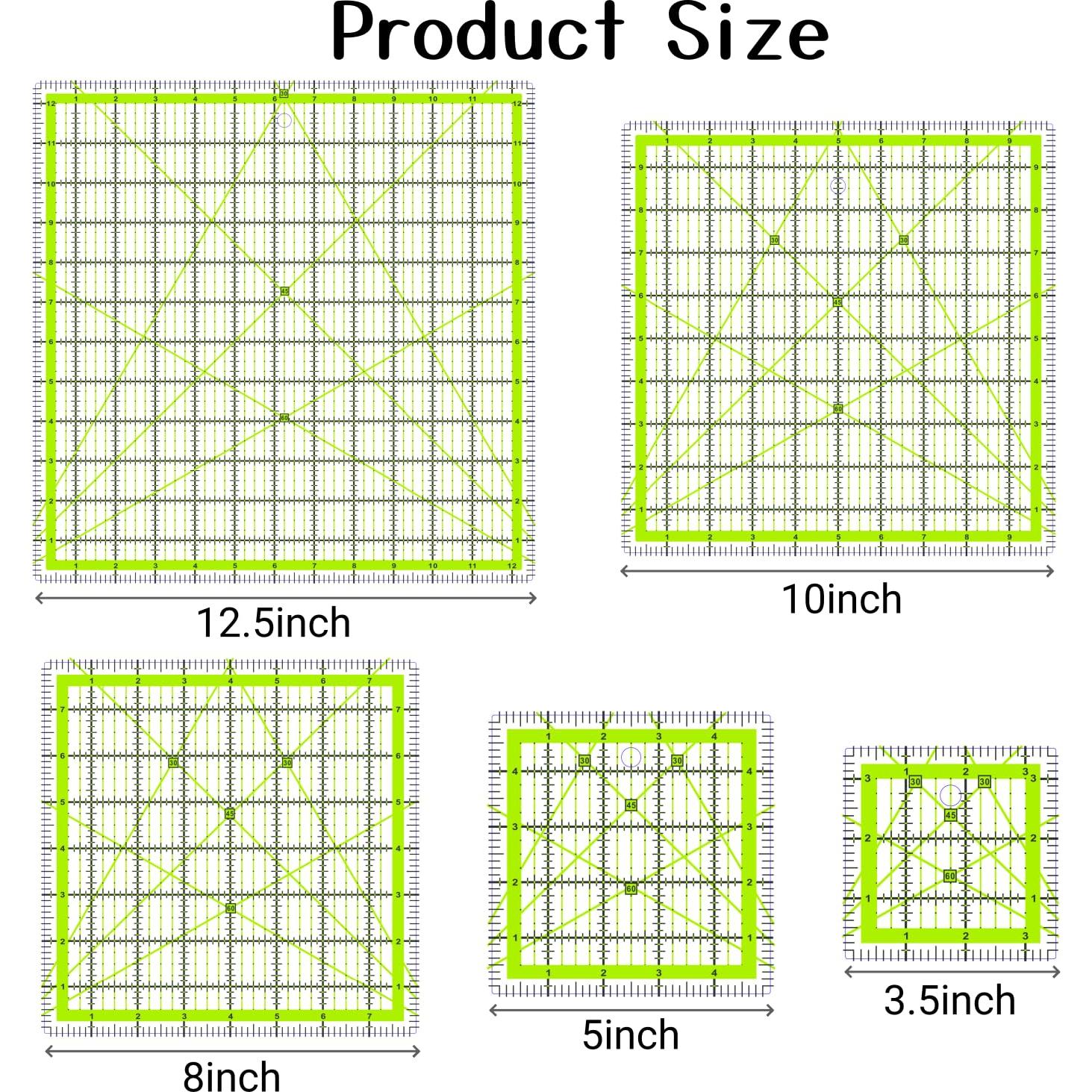 Juego de Reglas de Acolchado Acrílicas BUZHIFF - 5 Plantillas