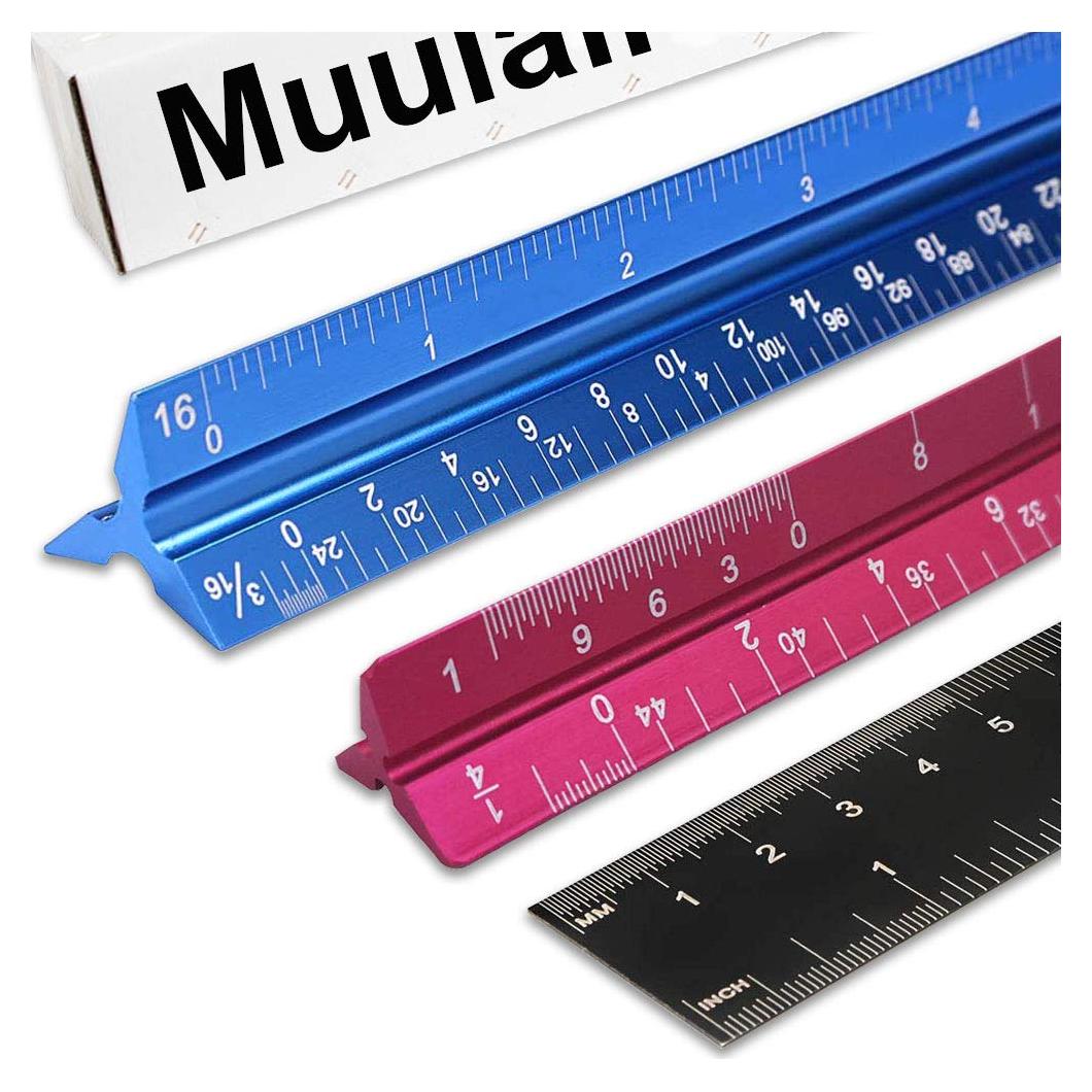 Juego de 3 Reglas de Escala de Aluminio 30cm y 15cm Muulaii