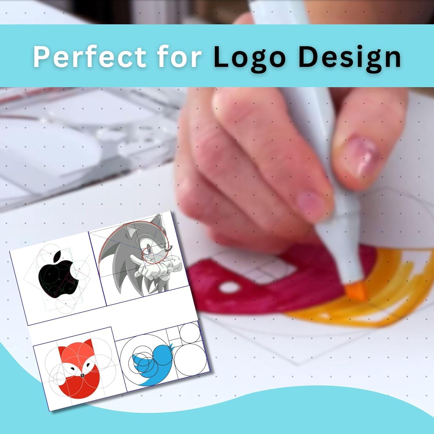 Plantilla Cuadrada de 15 cm MTT PL para Dibujo Fibonacci