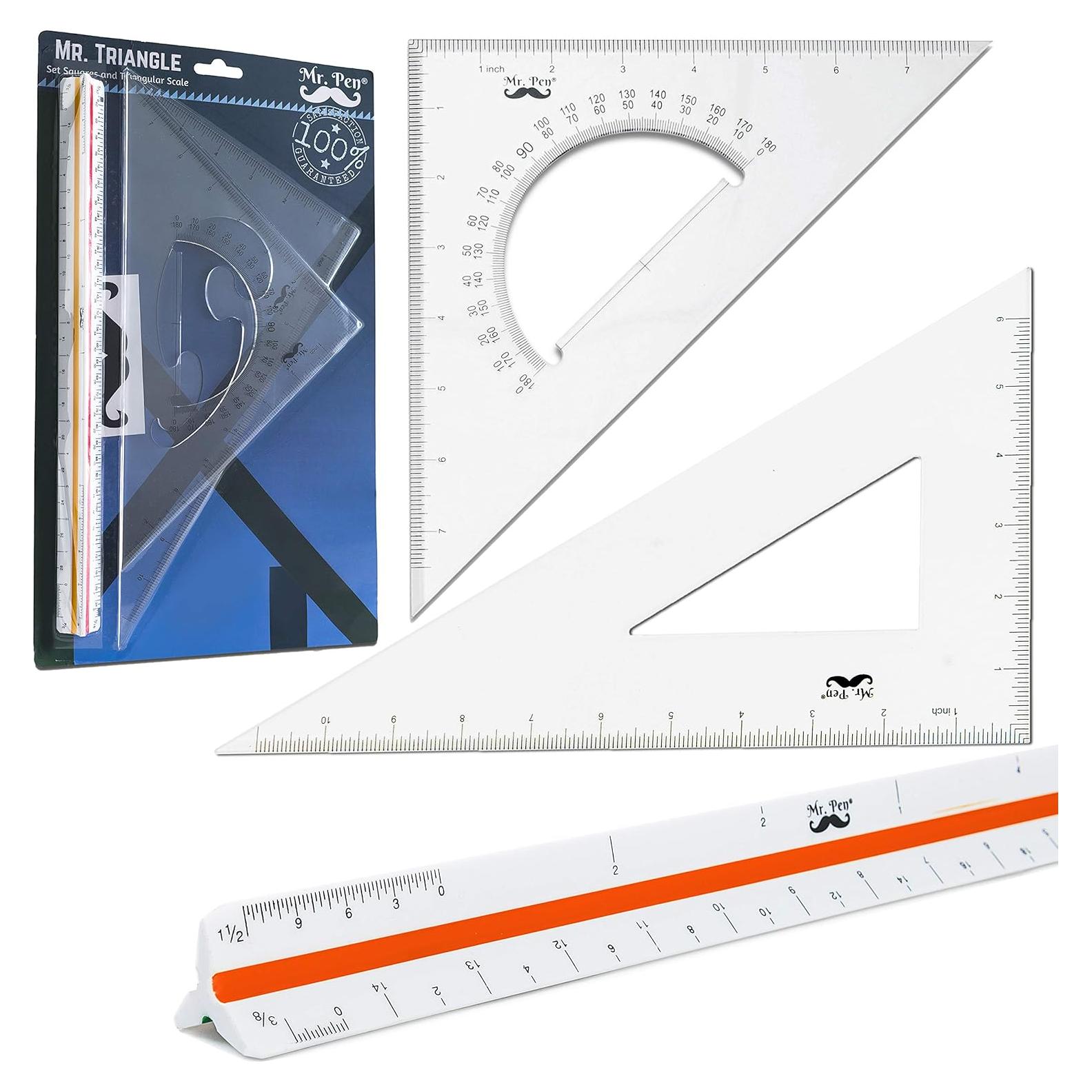 Juego de Reglas Triangulares Mr. Pen 30 cm y 28 cm