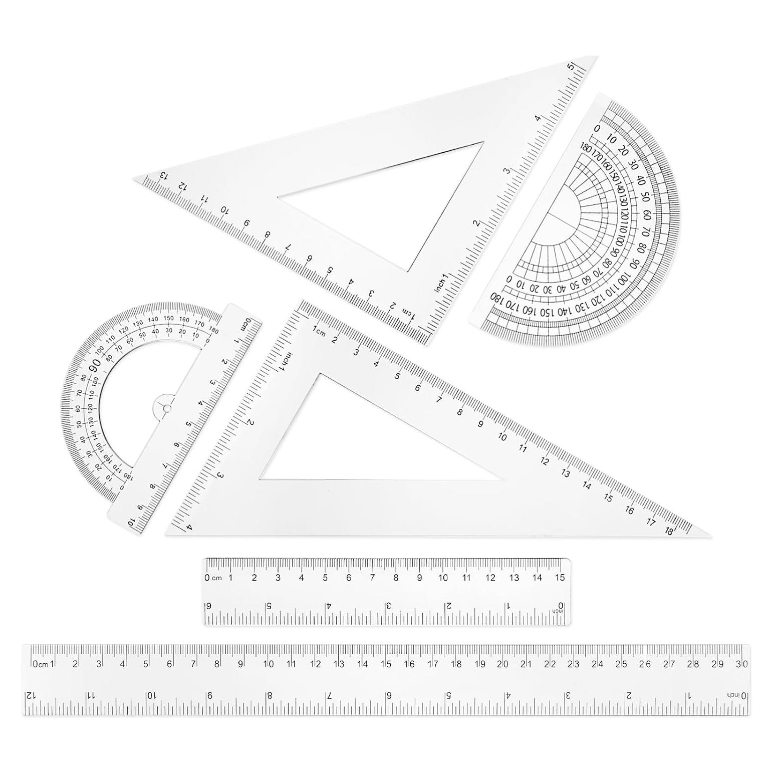 Conjunto de Reglas de Plástico Thinp 6 Piezas 30cm 15cm