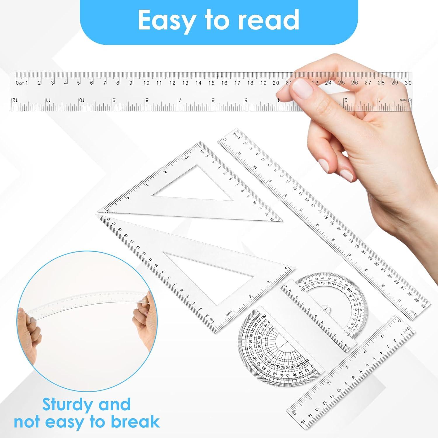 Conjunto de Reglas de Plástico Thinp 6 Piezas 30cm 15cm