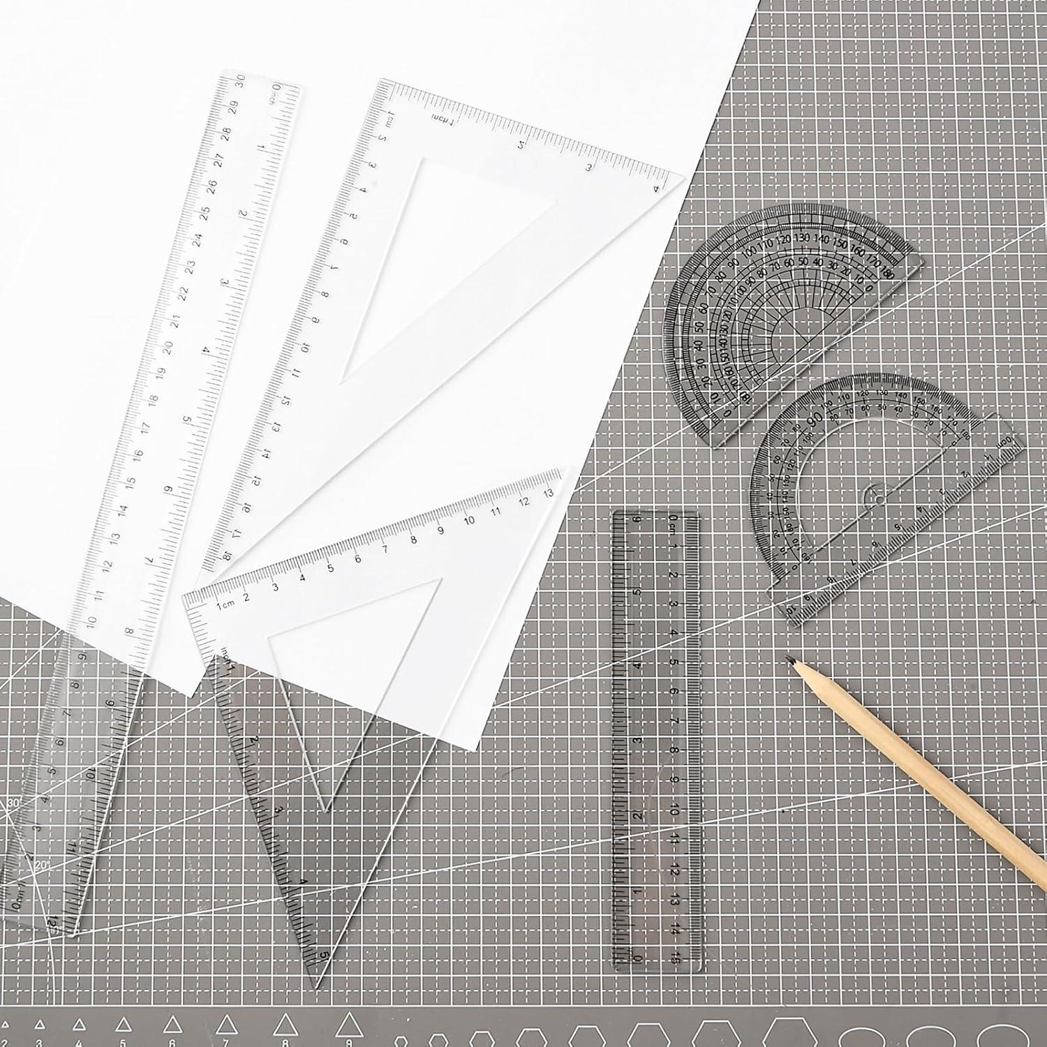 Conjunto de Reglas de Plástico Thinp 6 Piezas 30cm 15cm