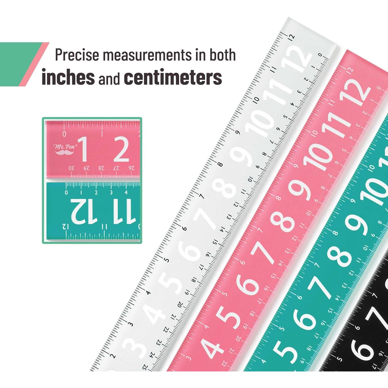 Juego de Reglas de Plástico Mr. Pen - 4 Unidades 30 cm