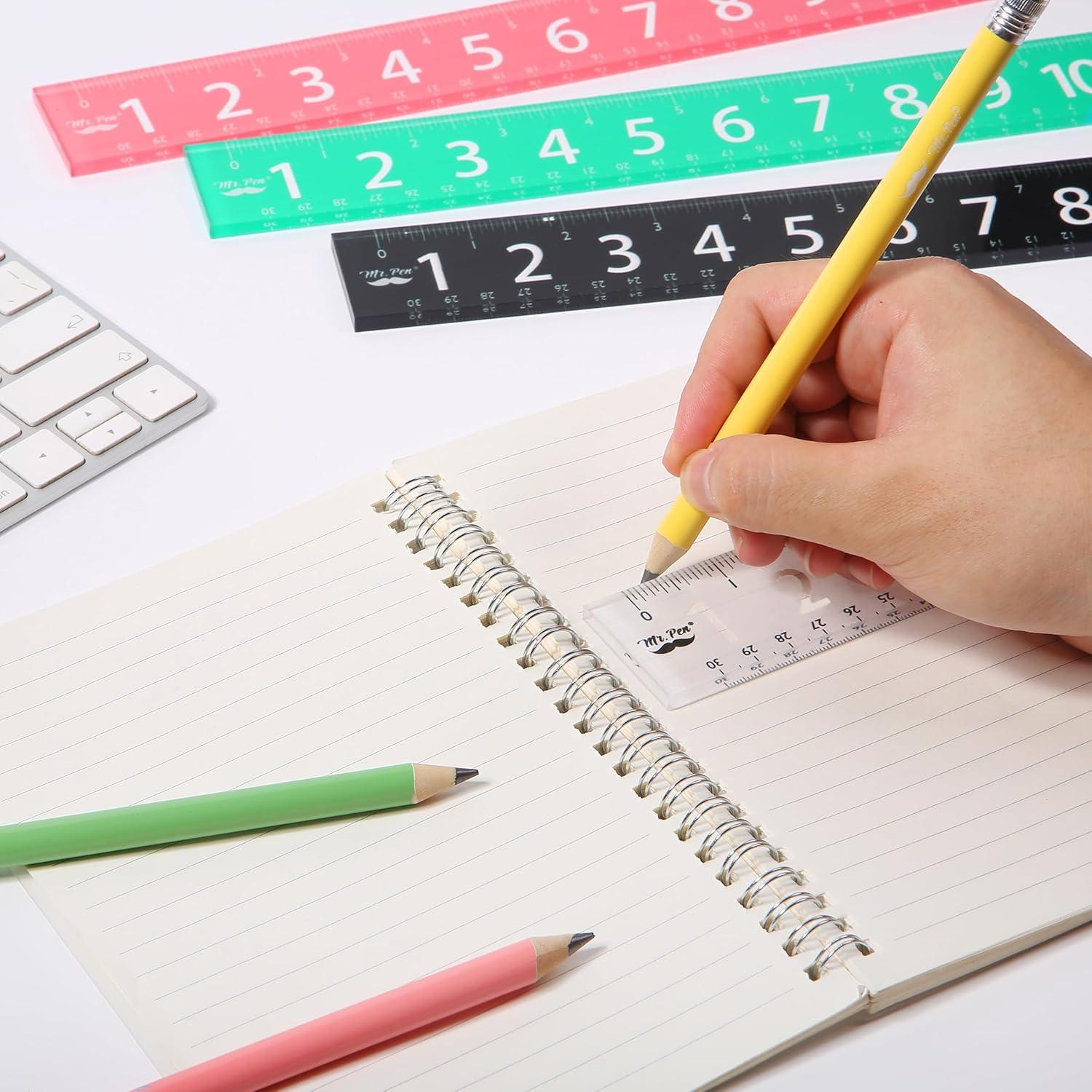 Juego de Reglas de Plástico Mr. Pen - 4 Unidades 30 cm