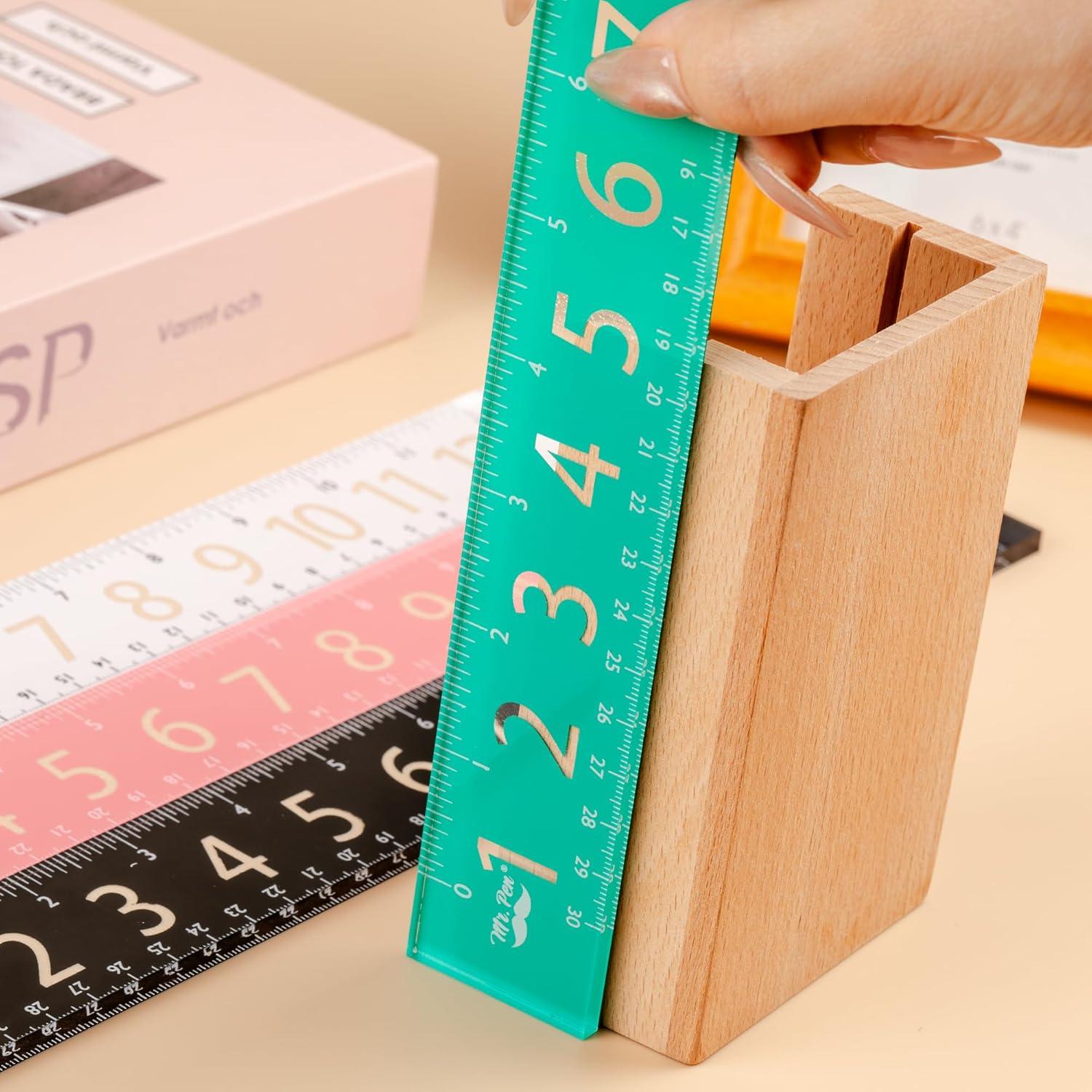 Juego de Reglas de Plástico Mr. Pen - 4 Unidades 30 cm