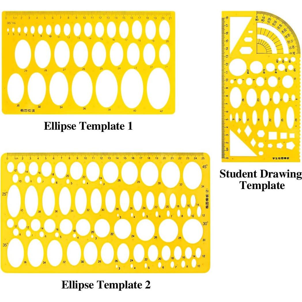 Kit de Plantillas Geométricas Swpeet 18 Piezas con Lápices