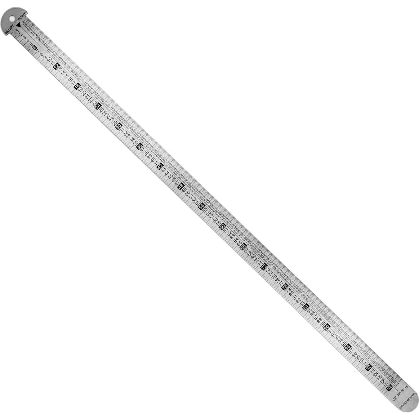 Regla de Metal Pacific Arc 45.72 cm con Pica y Medidas