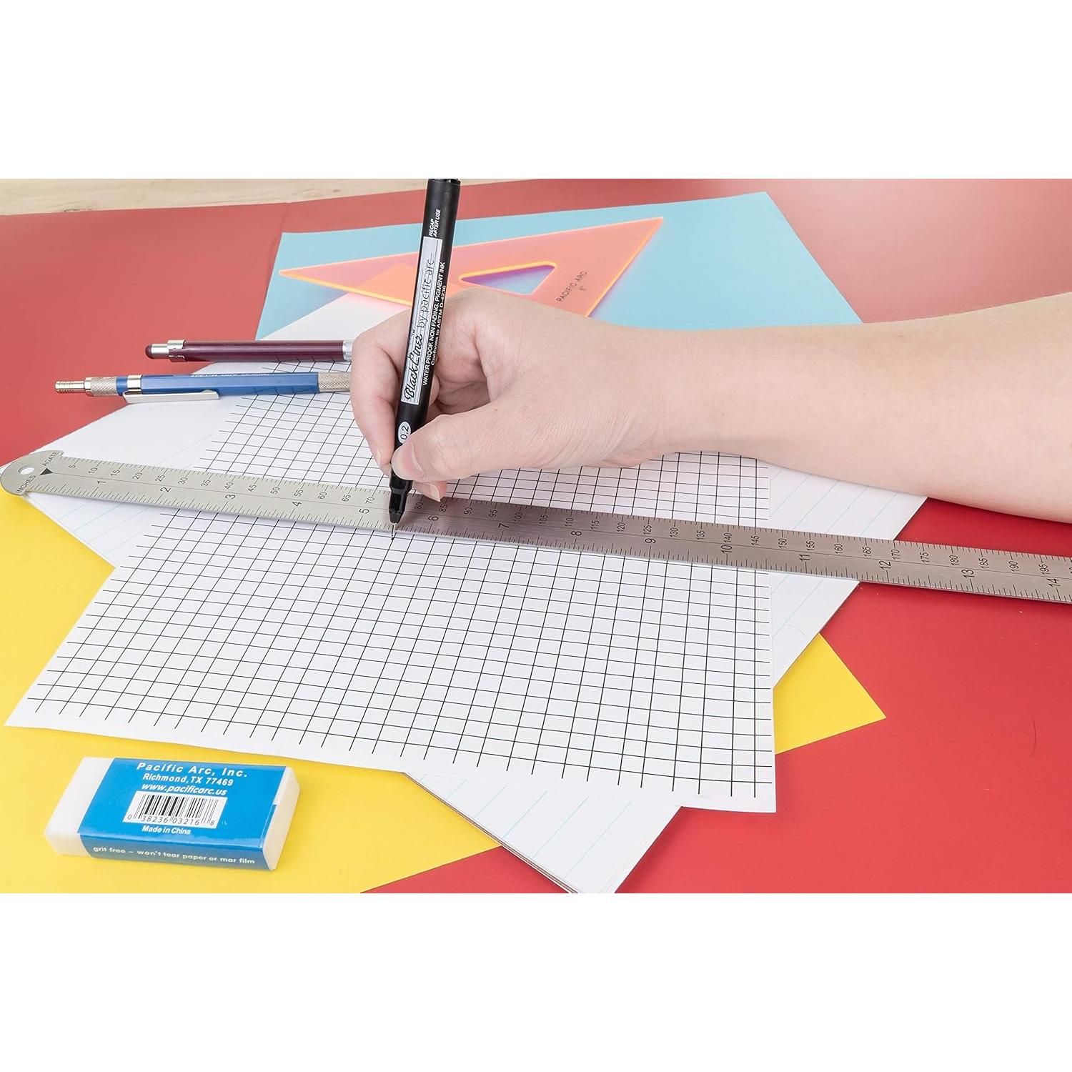 Regla de Metal Pacific Arc 45.72 cm con Pica y Medidas