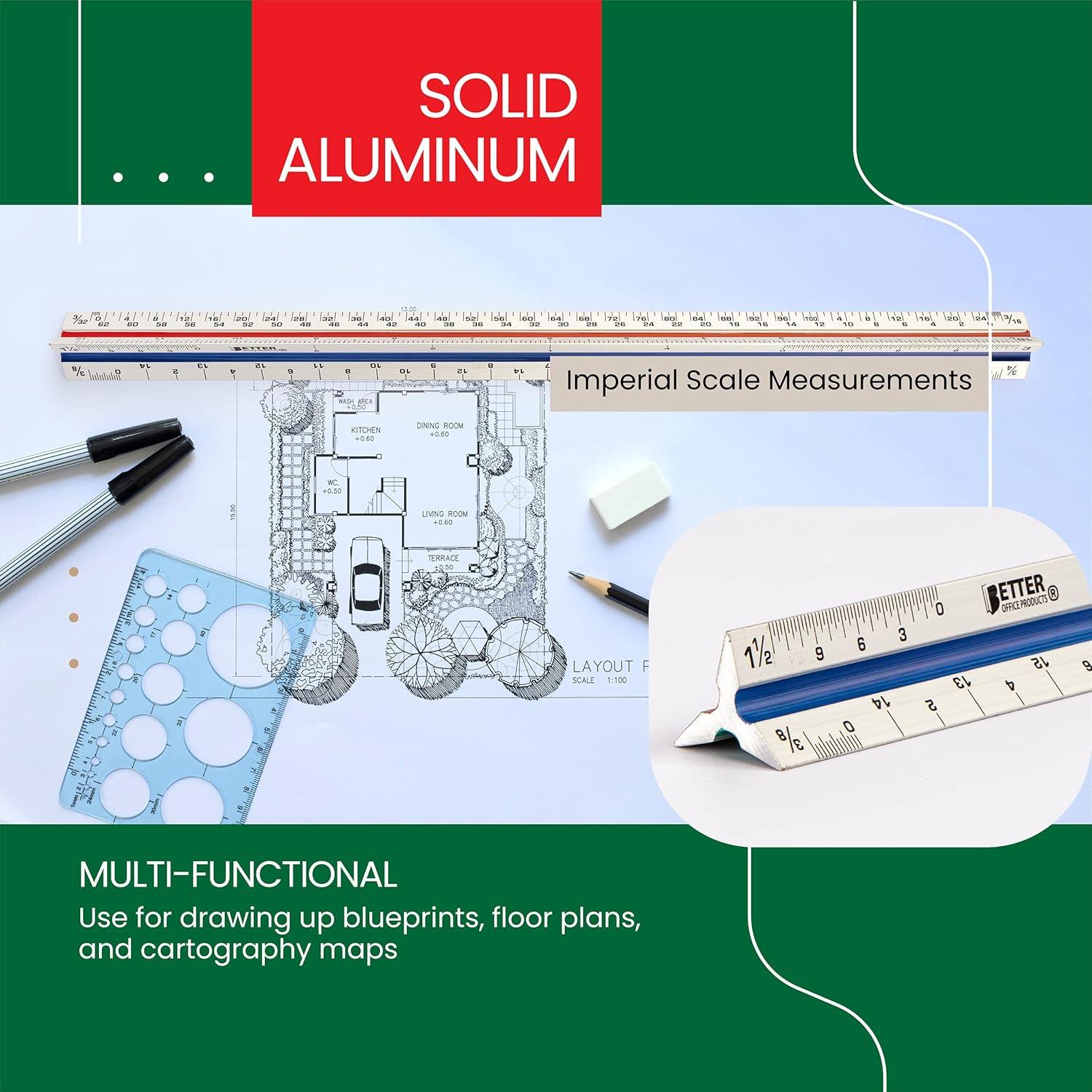 Regla Triangular de Aluminio 30.48 cm Mejores Productos Oficina