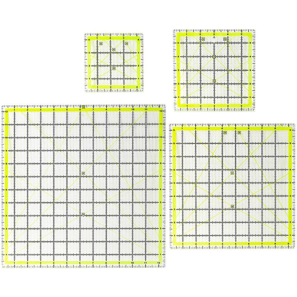 Reglas de Acolchado UOOU 4 Pack Acrílicas 11.43cm a 31.75cm