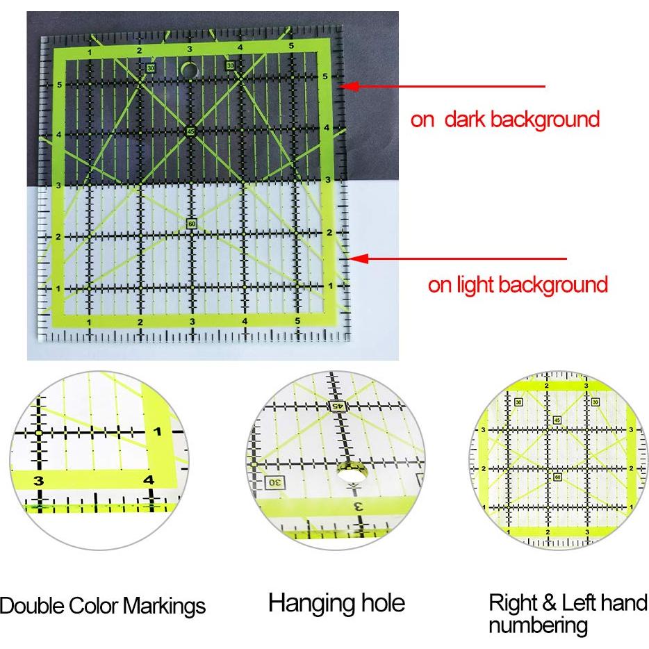 Reglas de Acolchado UOOU 4 Pack Acrílicas 11.43cm a 31.75cm