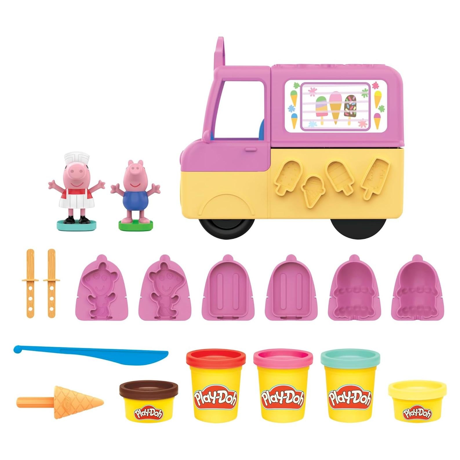 Juego de helados Peppa Pig con camión y 5 latas Play-Doh