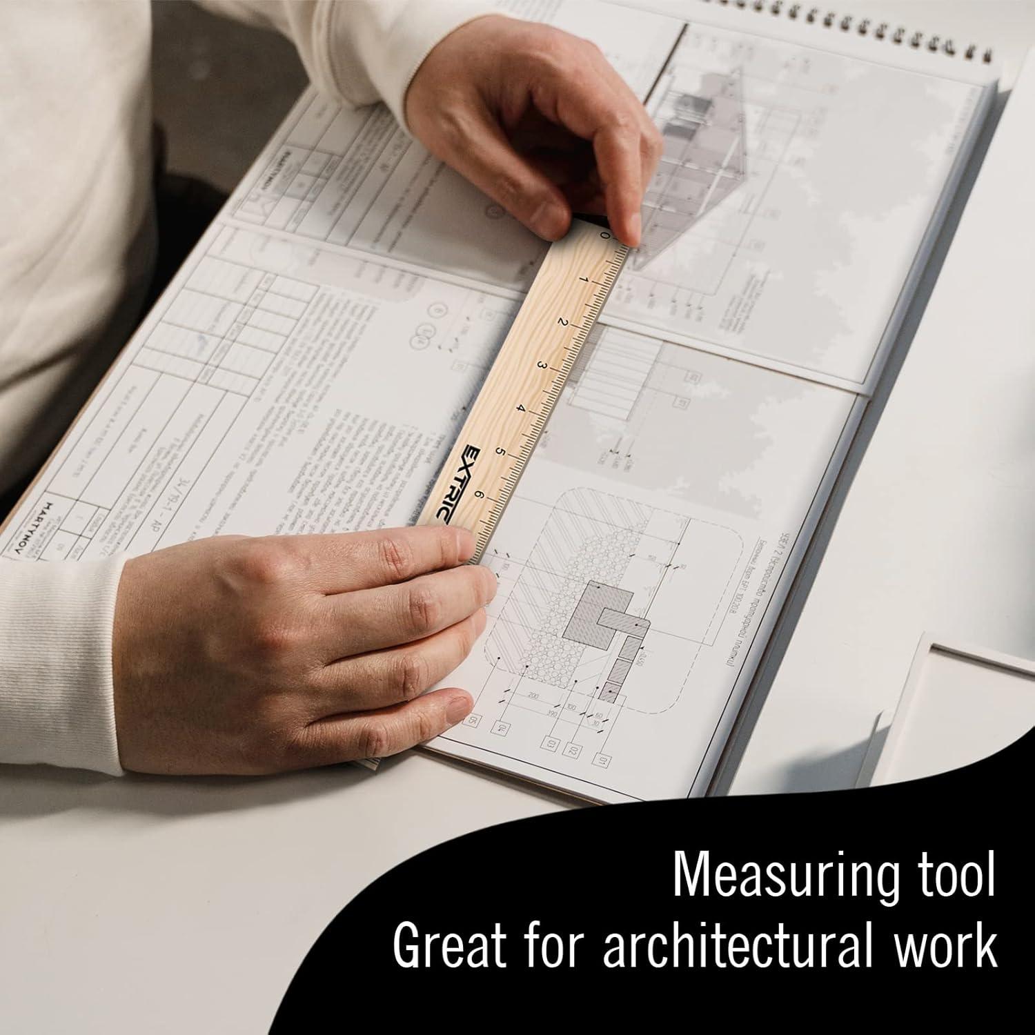 Regla de Escala Arquitectónica 30 cm EXTRIC - Madera Natural
