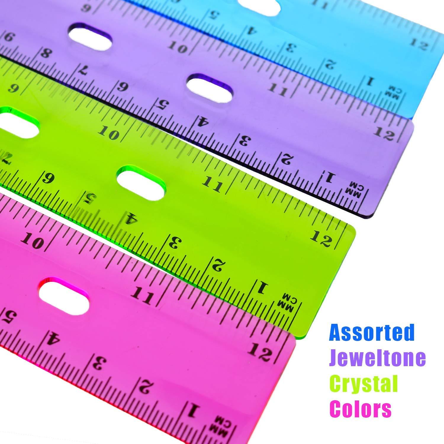 Paquete de 6 Reglas de Colores Jeweltones AGG 30 cm