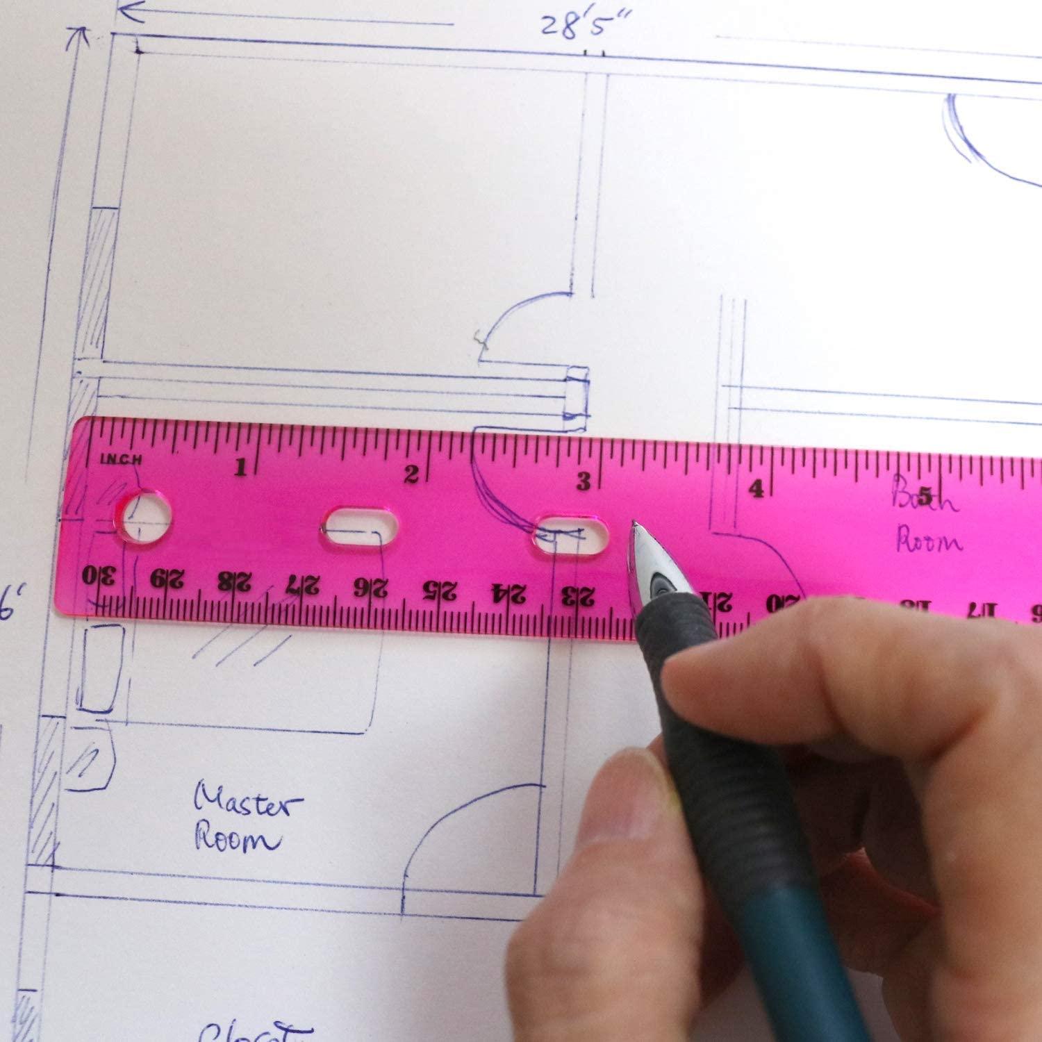 Paquete de 6 Reglas de Colores Jeweltones AGG 30 cm