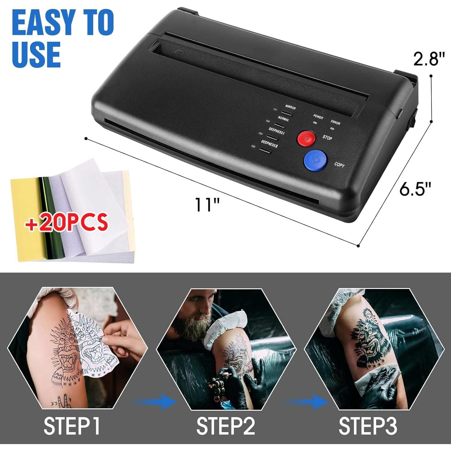 Máquina de Copia de Plantillas de Tatuaje PMOTPKOM con 20 Papeles