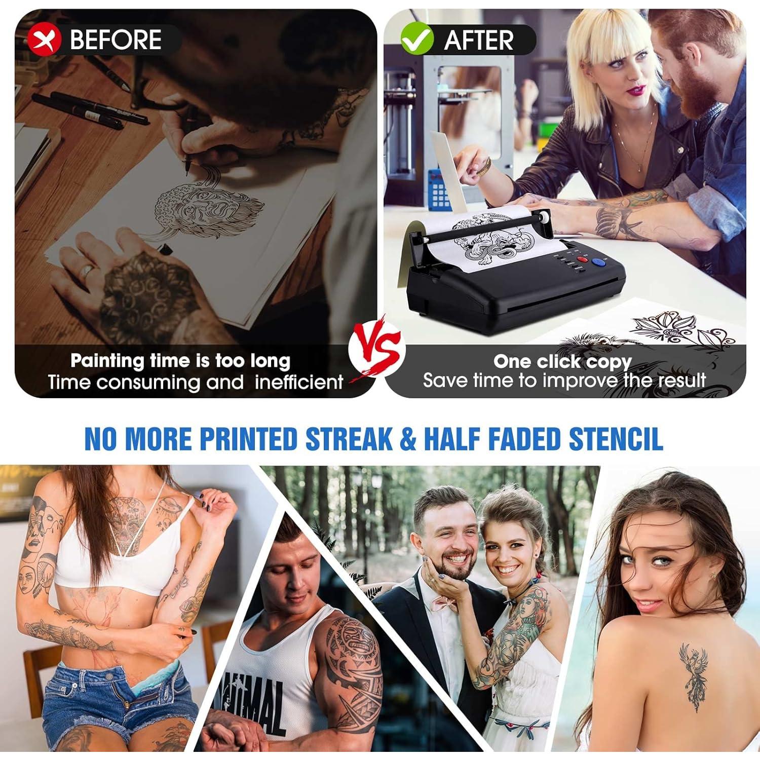 Máquina de Copia de Plantillas de Tatuaje PMOTPKOM con 20 Papeles