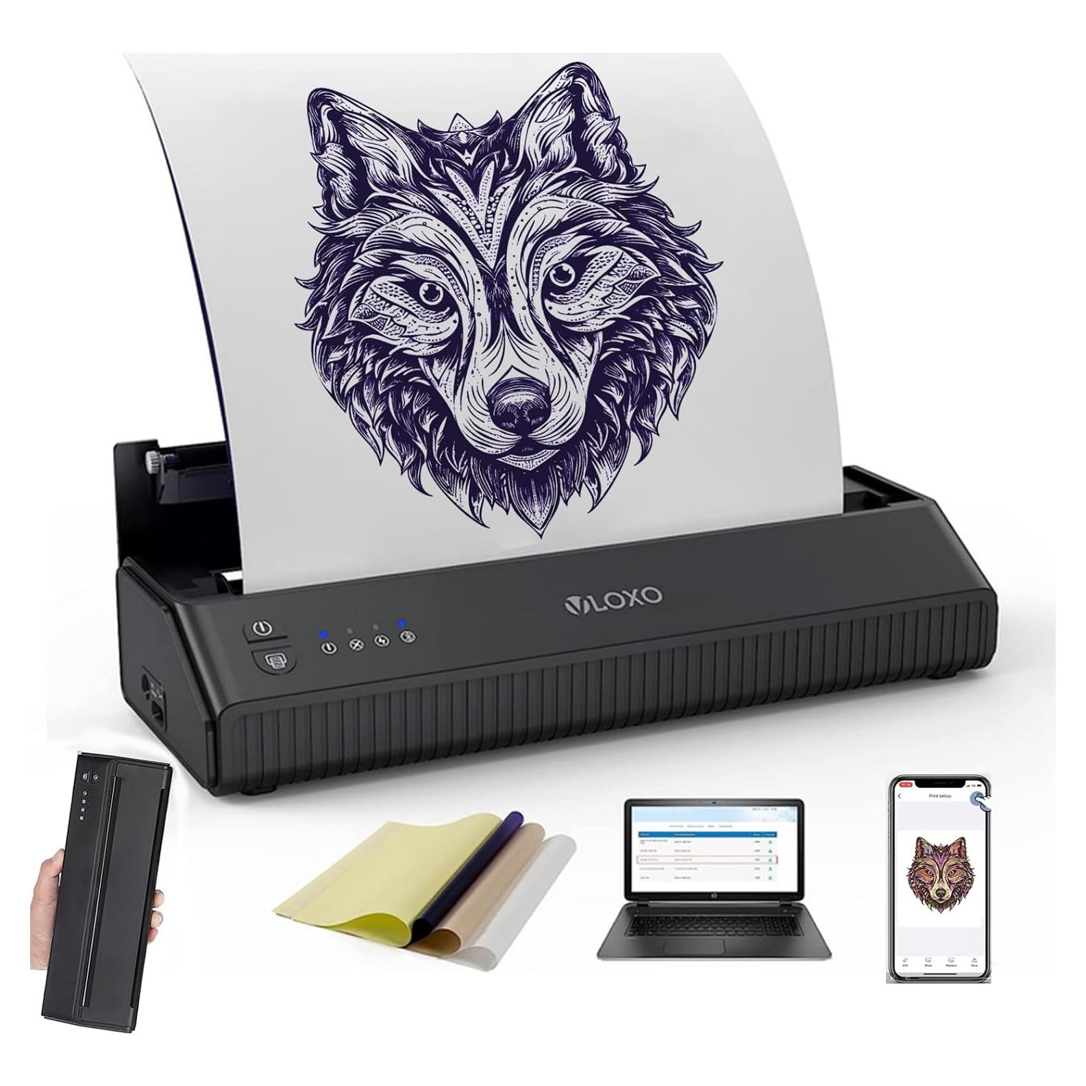 Impresora Térmica de Tatuajes Inalámbrica VLOXO P8008 con Bluetooth