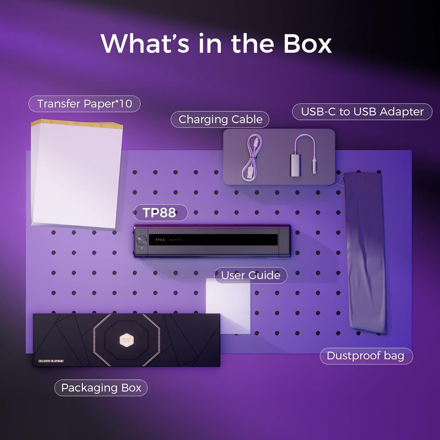 Impresora Térmica de Tatuajes Zodzi TP88 - Portátil con 10 Hojas