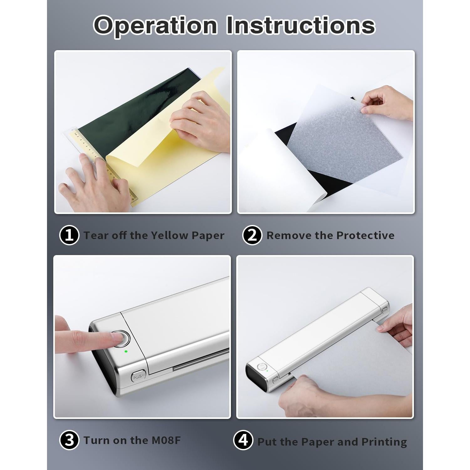 Impresora de Plantillas de Tatuaje Phomemo M08F Plata Bluetooth