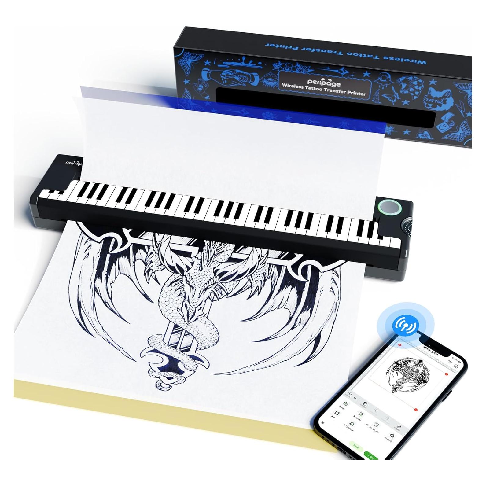 Impresora de Tatuajes Pino P90 PeriPage Inalámbrica Portátil