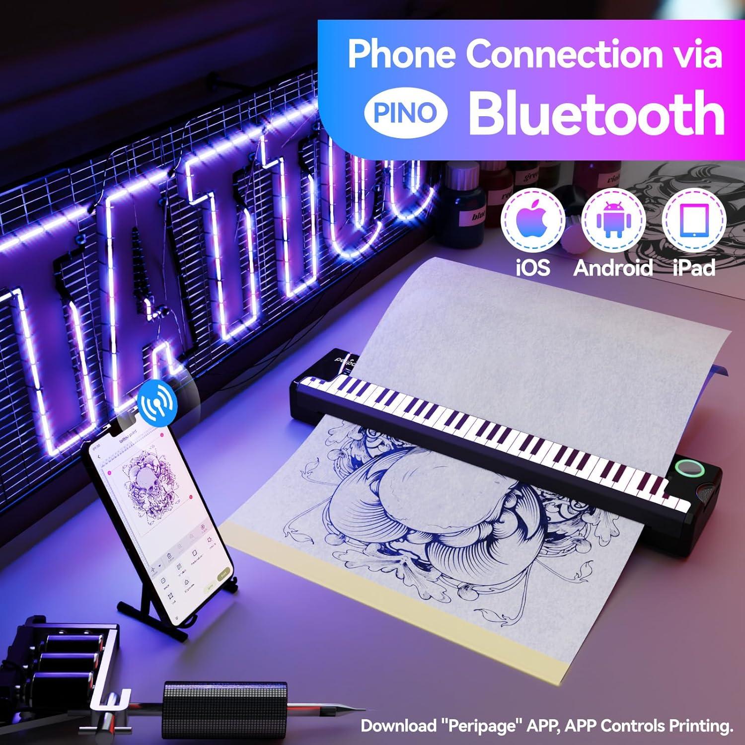 Impresora de Tatuajes Pino P90 PeriPage Inalámbrica Portátil