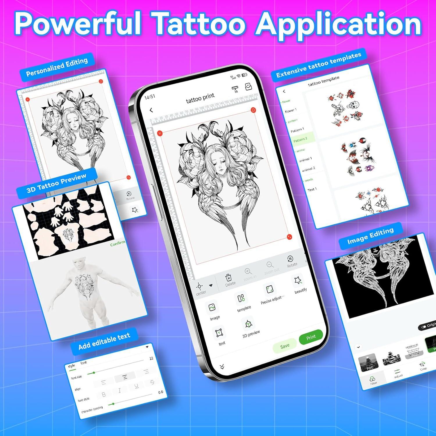 Impresora de Tatuajes Pino P90 PeriPage Inalámbrica Portátil