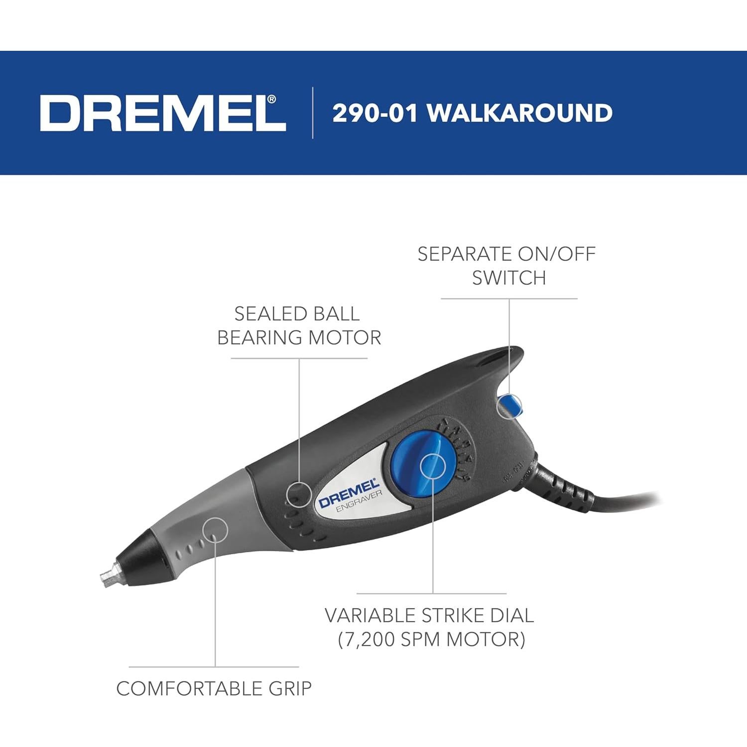 Dremel Grabador Rotativo 127V con Plantilla para Grabado