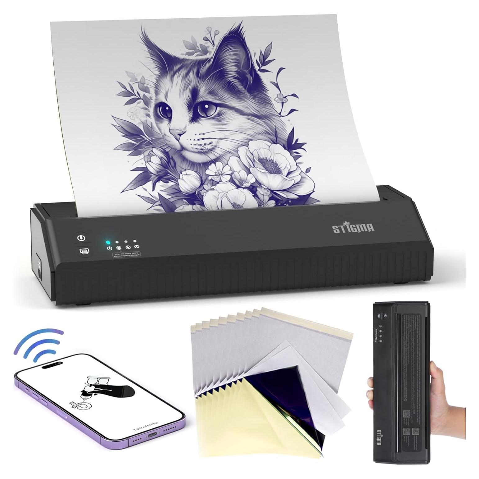 Impresora de Plantillas de Tatuaje STIGMA P8008 Bluetooth 2500mAh