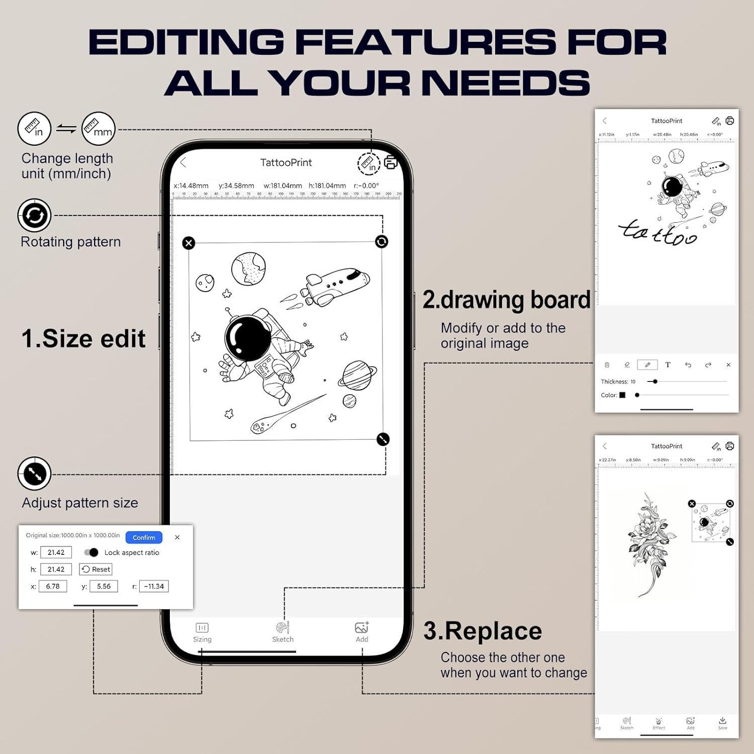Impresora de Plantillas de Tatuaje STIGMA P8008 Bluetooth 2500mAh