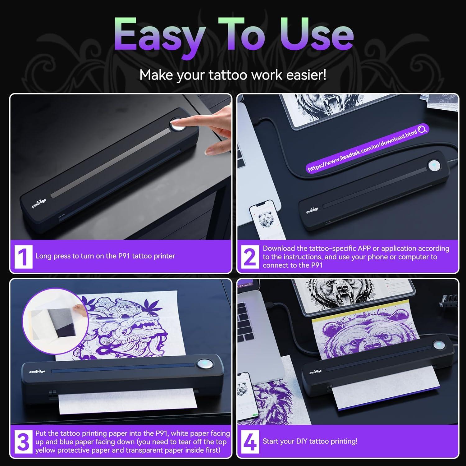 Impresora de Tatuajes PeriPage P91 Inalámbrica 1500mAh