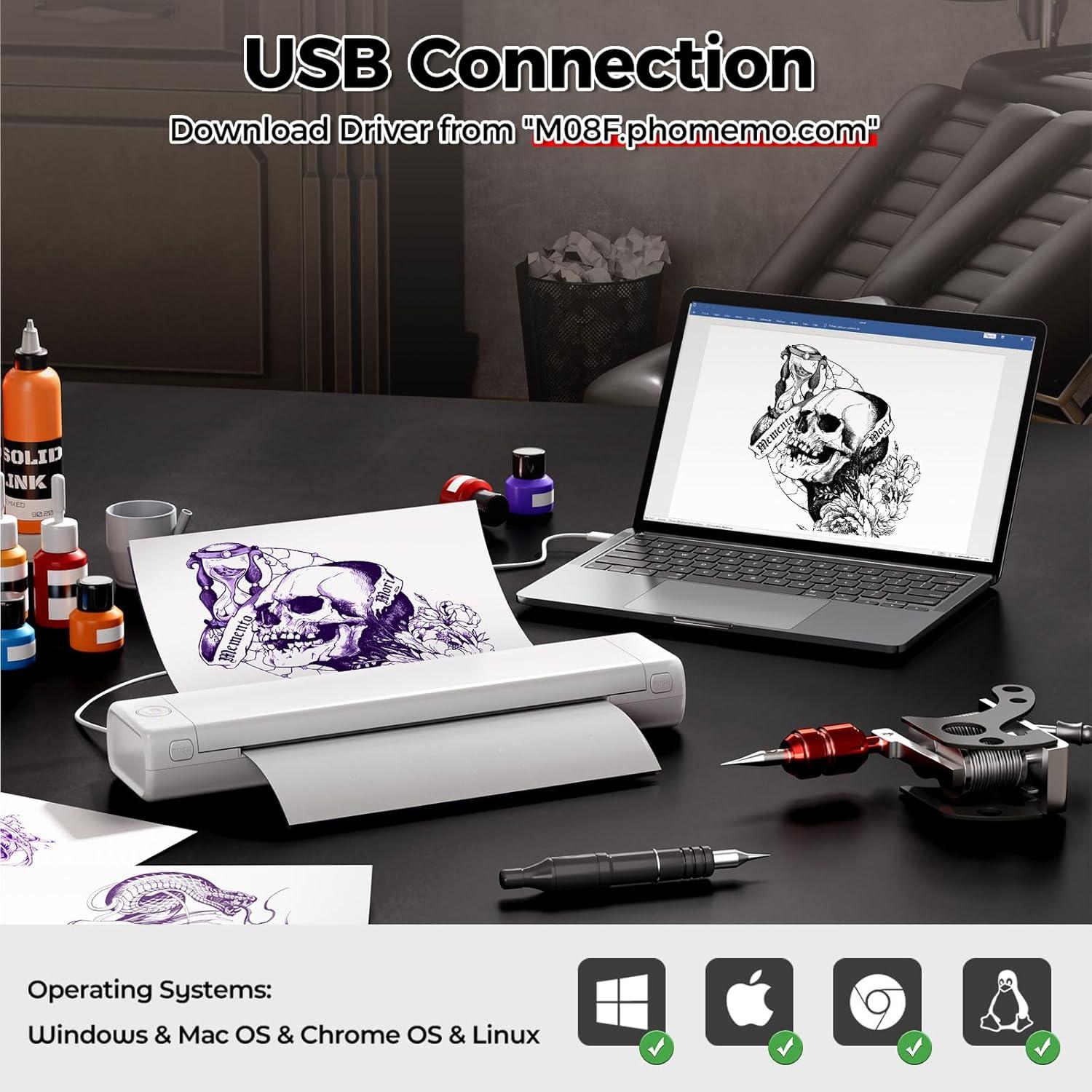 Impresora de Plantillas de Tatuajes Zoolion M08F Bluetooth