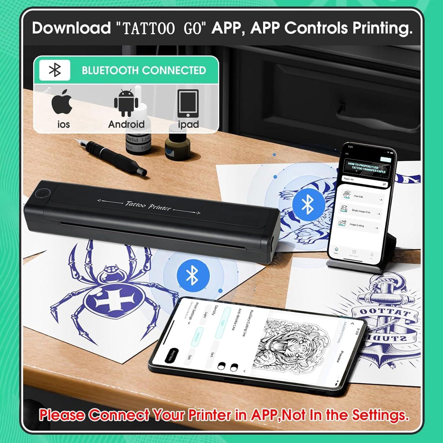 Impresora de Plantillas de Tatuaje Inalámbrica MK 2025 Portátil