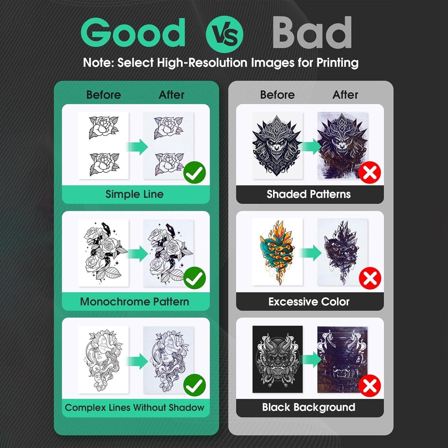 Impresora de Plantillas de Tatuaje Inalámbrica MK 2025 Portátil